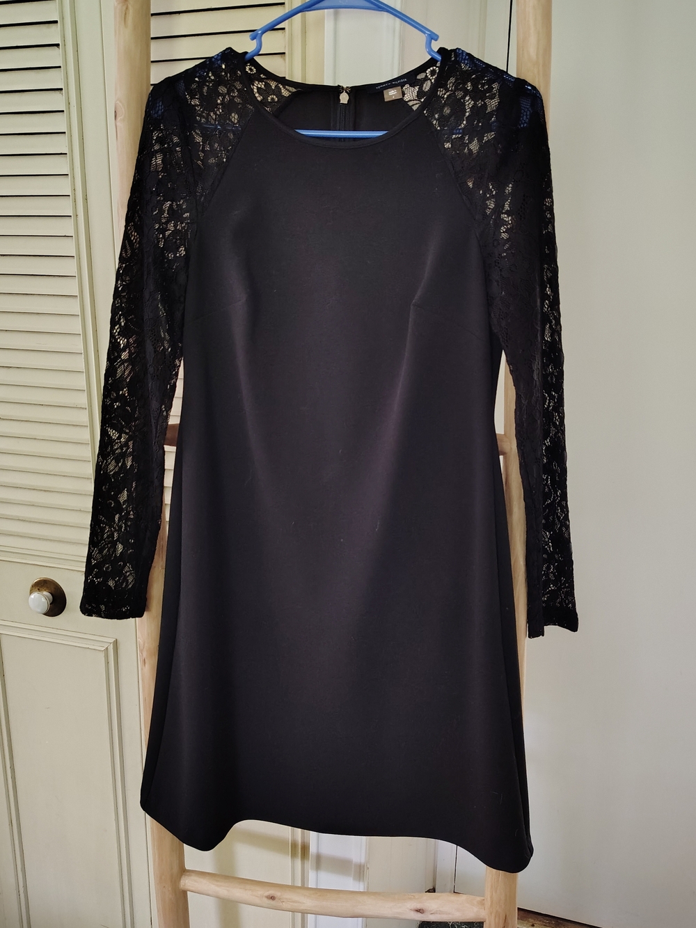 Black Lace Sleeve A-Line Dress - Tommy Hilfigure